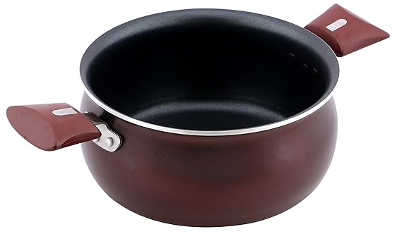 Nirlep by Bajaj Aluminium Electricals Selec+ Non Stick Induction Handi with Lid, 2.8 LTR (Maroon)