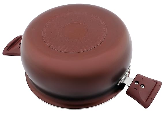 Nirlep by Bajaj Aluminium Electricals Selec+ Non Stick Induction Handi with Lid, 2.8 LTR (Maroon)
