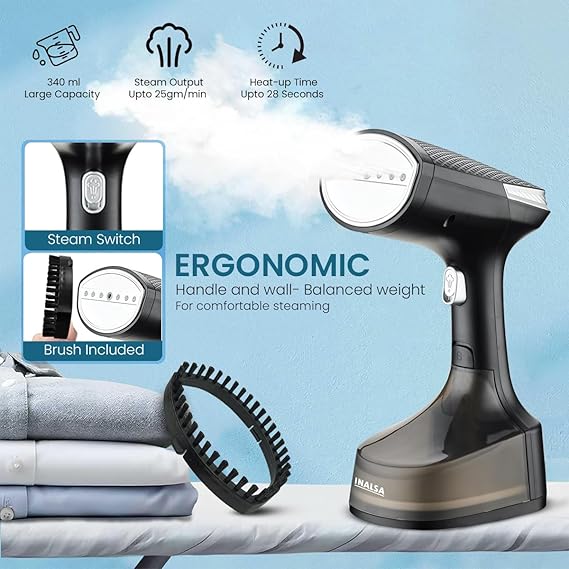 INALSA Garment Steamer for Clothes,Steam Iron Press - Vertical & Horizontal Steaming