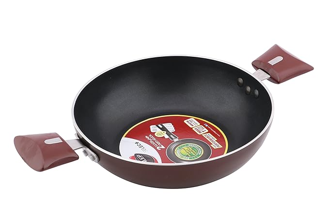 Nirlep by Bajaj Electricals Selec+ J Class 2.2 Ltr,24 Cm Non Stick Kadhai with Lid, 3 mm