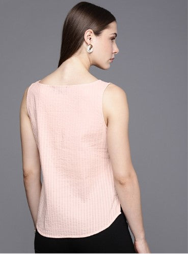 Kenneth Cole Embroidered Stripes Pure Cotton Regular Top (Small)