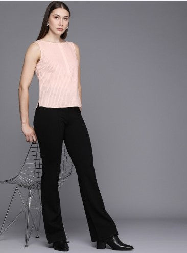 Kenneth Cole Embroidered Stripes Pure Cotton Regular Top (Small)