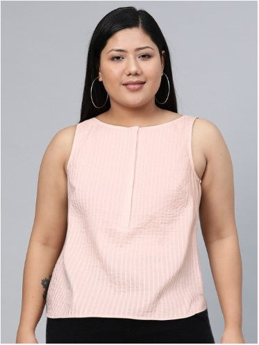 Kenneth Cole Embroidered Stripes Pure Cotton Regular Top (Small)