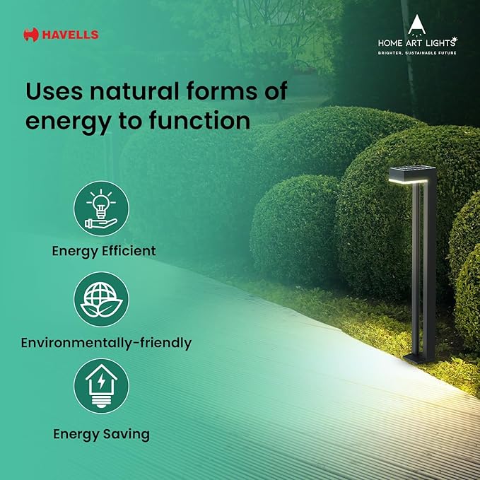 Havells Solar Bollard (LED Sunbeam Pathfinder 1W IP54 Solar R B)
