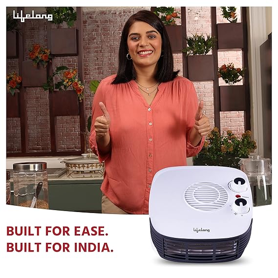 Lifelong Regalia 2000 Watt Room Heater for Home with 3 Air Setting & ISI Certified, Portable Electric Blower Heater, Room Heater for Bedroom & Office (LLFH921, White)