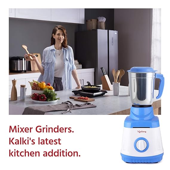 Lifelong Bolt LLMG70 750W Mixer Grinder (White, Blue, 3 Jars)