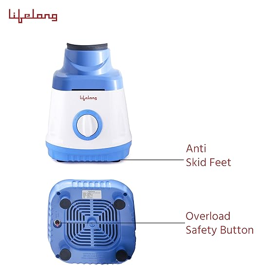 Lifelong Bolt LLMG70 750W Mixer Grinder (White, Blue, 3 Jars)