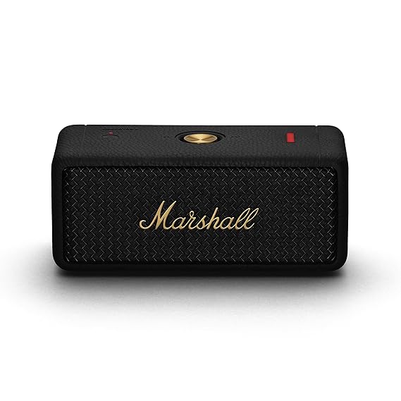 Marshall Emberton II Compact Portable Bluetooth Speaker with 30+ Hours of Playtime, (360° Sound), Dust & Waterproof (IP67) Black & Brass.