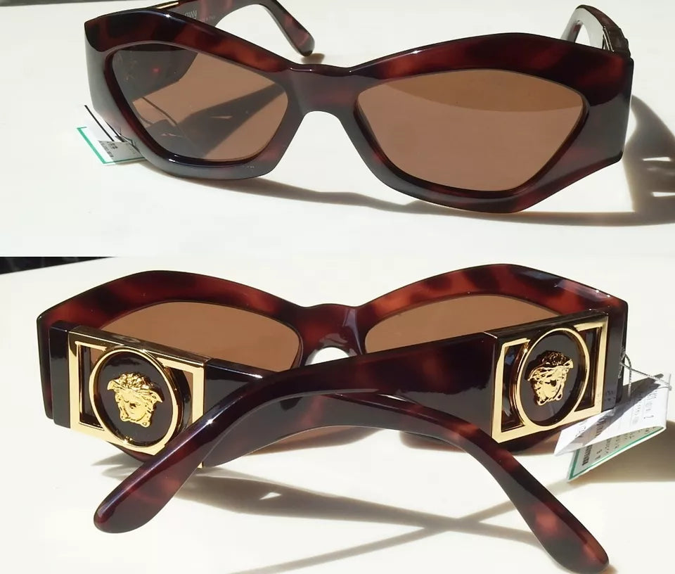 GIANNI VERSACE Vintage Women's Sunglasses Mod.421/B Col.900 Shade Gold