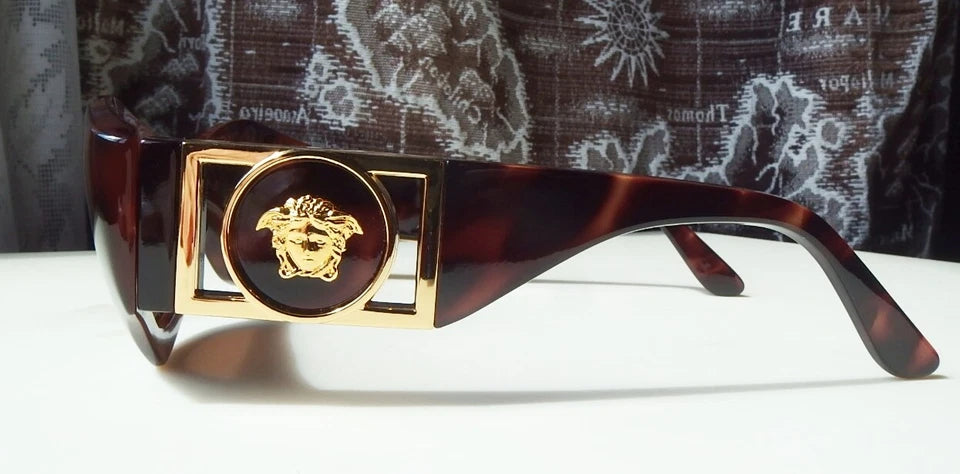 GIANNI VERSACE Vintage Women's Sunglasses Mod.421/B Col.900 Shade Gold