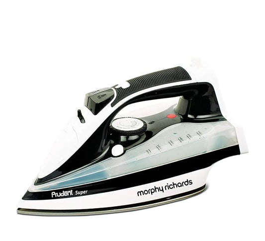 Morphy Richards Abs Plastic Prudent Steam Iron 1600 W With 400 Ml Water Tank And Vertical Ironing, White, Regular, 1600 Watts