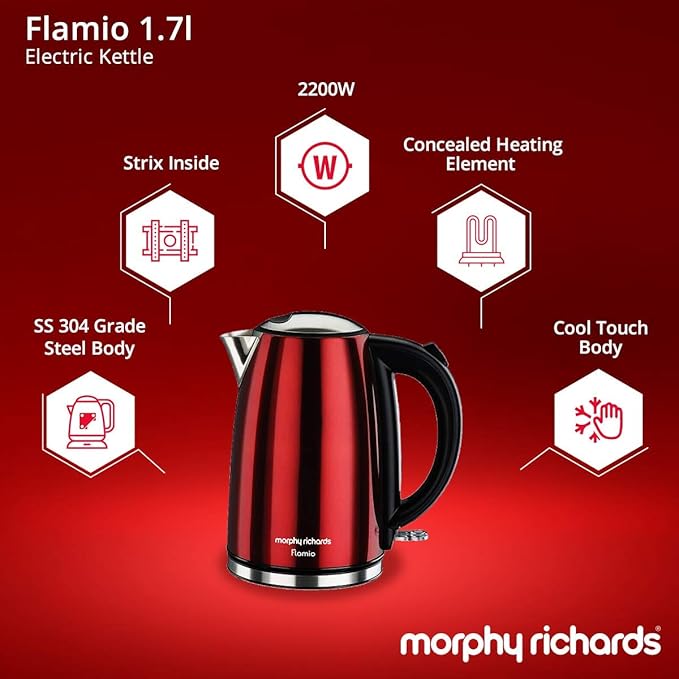 Morphy Richards Flamio 1.7L Electric Kettle (Red)