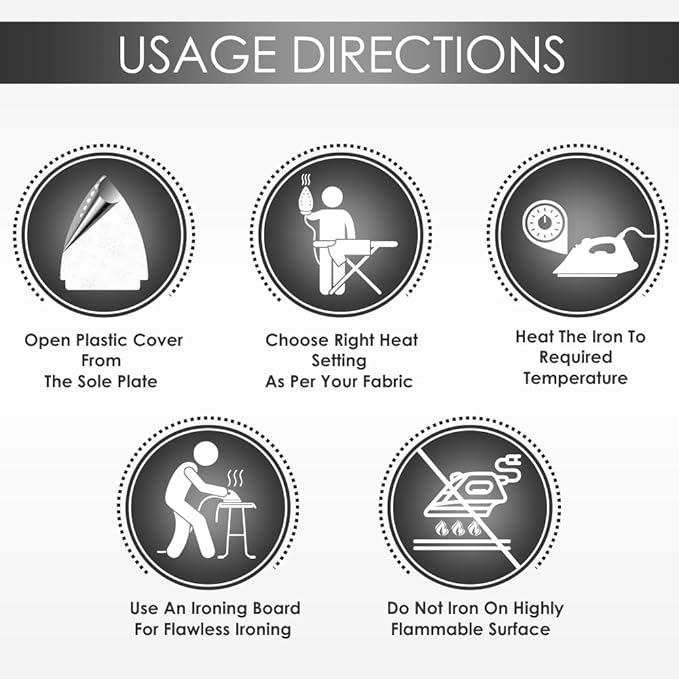 Morphy Richards Inspira 1000-Watt Dry Iron (White and Black)