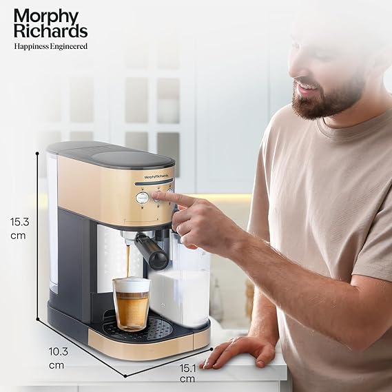 Morphy Richards Kaffeto 1350 W Milk Frother and Coffee Maker
