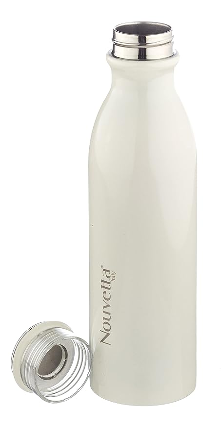Nouvetta Indigo Double Wall Stainless Steel Flask Bottle , 750 ml, White