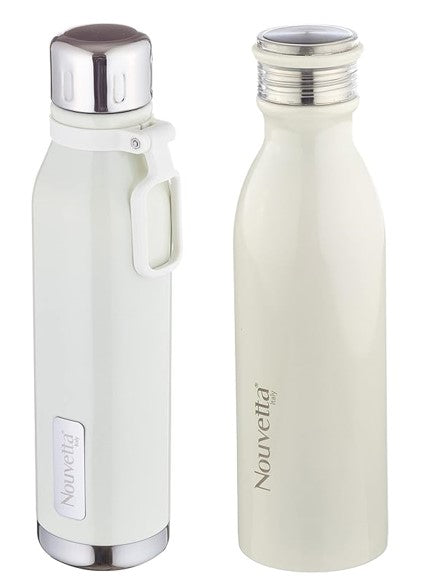 Nouvetta EMIRATES DOUBLE WALL BOTTLE 750 ML SET OF 2 PCS - WHITE
