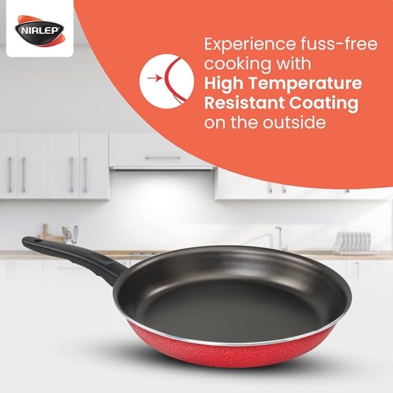 NIRLEP Sakhi Dura Pan, Dia-27 cm,2.6 mm,2000 ml, Red, Aluminium