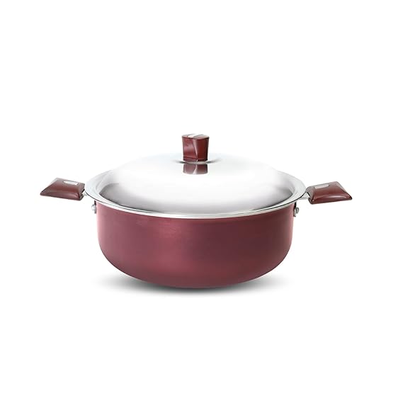 Nirlep Casserole IJCS3 Non Stick Induction Compatible (Maroon,Red)