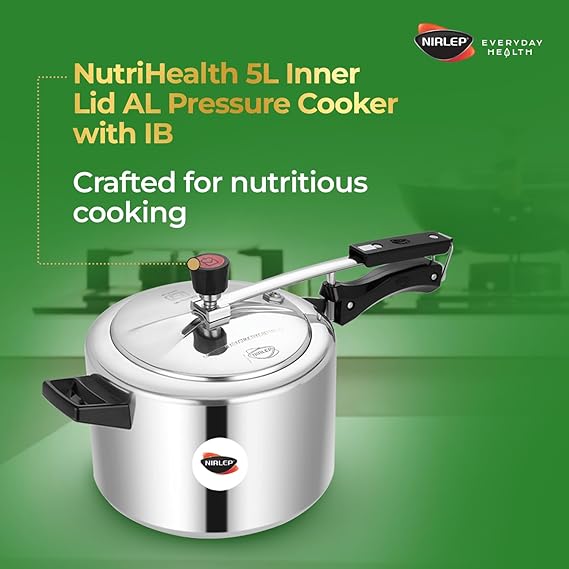 Nirlep Nutri Health 5 Liter Inner Lid Aluminum Pressure Cooker with Induction Bottom
