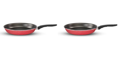 Nirlep Fry Pan 27 cm diameter 2 L capacity (Hard Anodised, Non-stick) Pack of 2