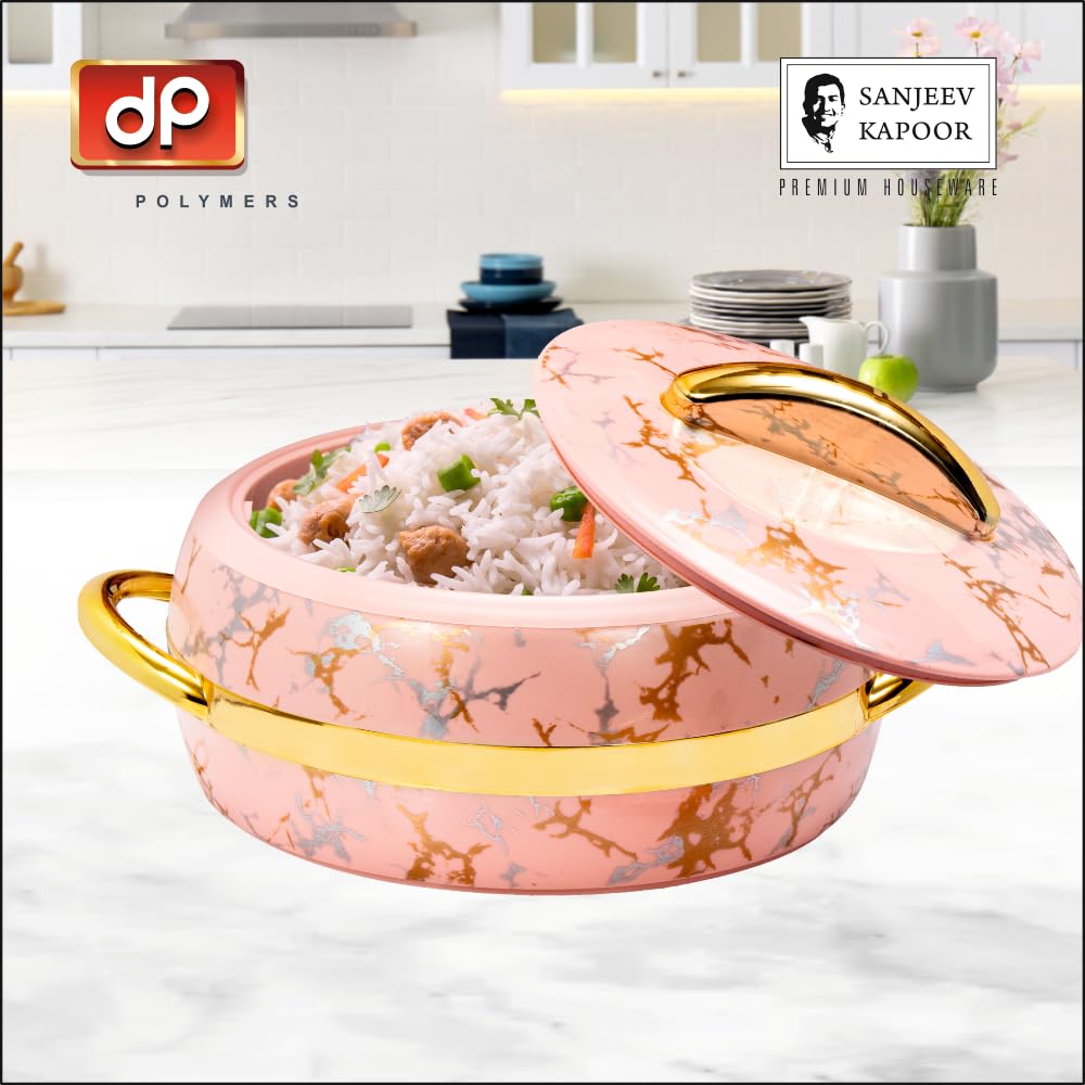 SANJEEV KAPOOR PREMIUM HOUSEWARE OPTIMA CASSEROLE(2500ML), PINK | Stainless Steel | Insulated |BPA Free | Food Grade | Recyclable