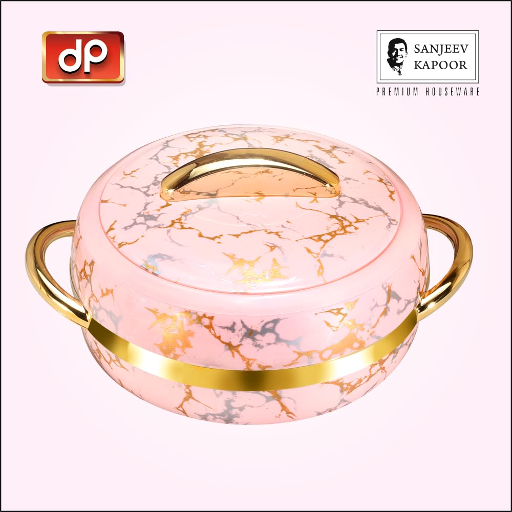 SANJEEV KAPOOR PREMIUM HOUSEWARE OPTIMA CASSEROLE(2500ML), PINK | Stainless Steel | Insulated |BPA Free | Food Grade | Recyclable