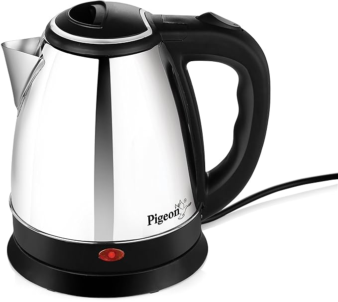 Pigeon by Stovekraft Shiny Steel 1.5L Electric Kettle (Black)