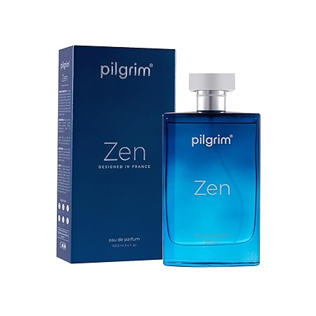 Pilgrim Men Zen Eau De Parfum With Aqua Notes & Aromatic Vetiver | Long Lasting Aquatic Fragrance | Experience Breeze Along The Ocean | Designed in France | 100 Ml