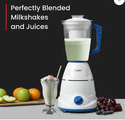 Prestige Plus 750W Juicer Mixer Grinder (Prestige_Atlas | 4 Jars | Super-Efficient Stainless Steel Blades | Blue, White)