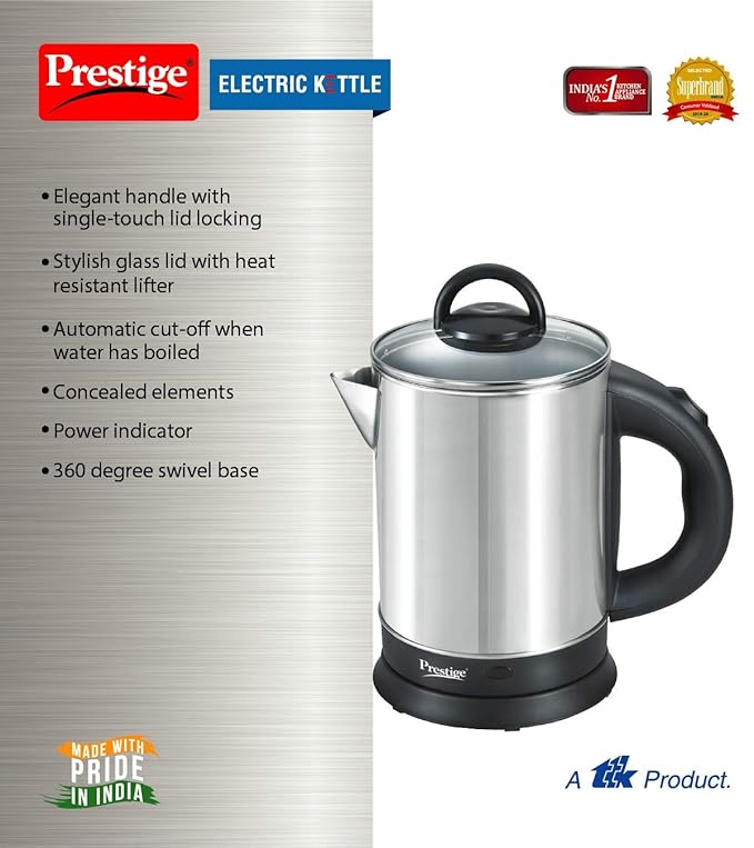 Prestige PKGSS 1.7L 1500W Electric Kettle (Stainless Steel)