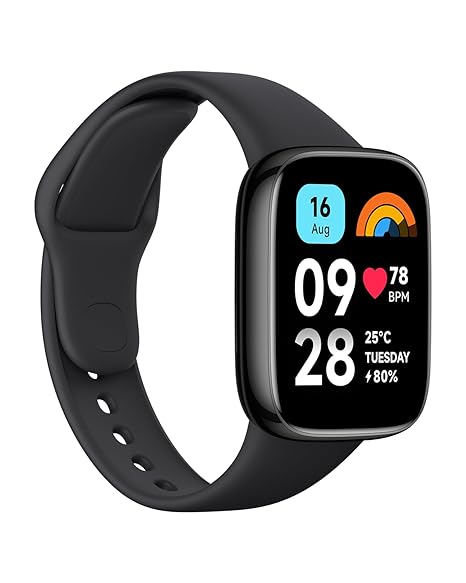 Xiaomi Redmi Smart Watch 3 Active Black| 1.83 Inch Big LCD Display, 5ATM Water Resistant, 12 Days Battery Life, GPS, 100+ Workout Mode, Heart Rate Monitor, Full Scale Fitness Tracking