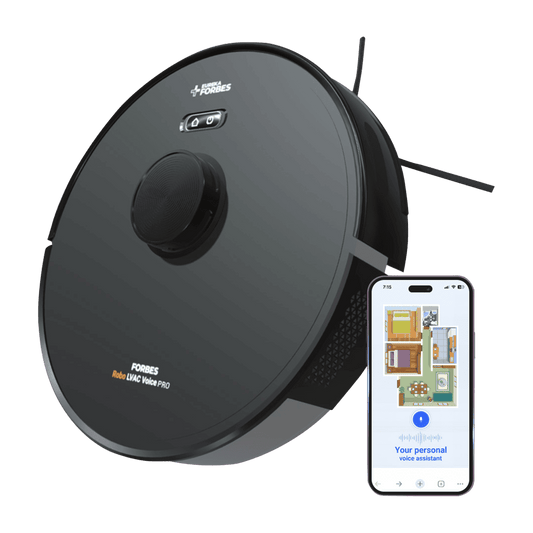 EUREKA FORBES  Robotic LVAC VOICE PRO Robotic Floor Cleaner with 2 in 1 Mopping and Vacuum (WiFi Connectivity, Google Assistant and Alexa)  (Black)