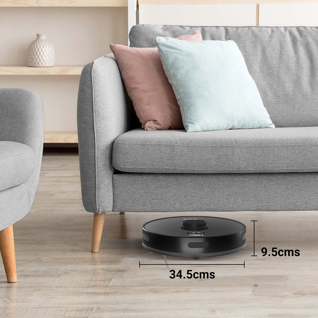 EUREKA FORBES  Robotic LVAC VOICE PRO Robotic Floor Cleaner with 2 in 1 Mopping and Vacuum (WiFi Connectivity, Google Assistant and Alexa)  (Black)