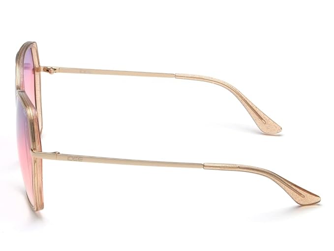 IDEE 100% UV protected sunglasses for Women | Size- Large | Shape- Butterfly | Model- IDS2767C2SG (Shiny Light Gold-Shiny Crystal Light Brown With Glitter)