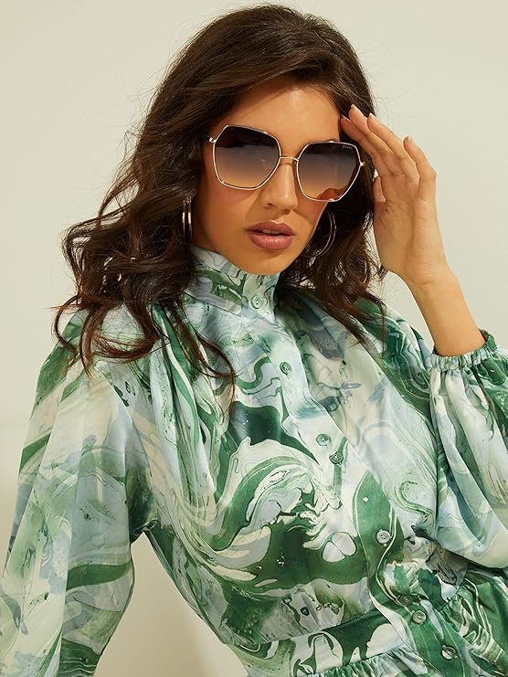 Guess Factory Courtney Geometric Sunglasses, Masa Wash, NS Women's Sunglasses (S7785)