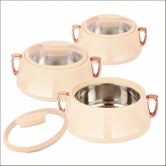 SANJEEV KAPOOR Premium HOUSEWARE Flora Gold 3 PCS Casserole Set