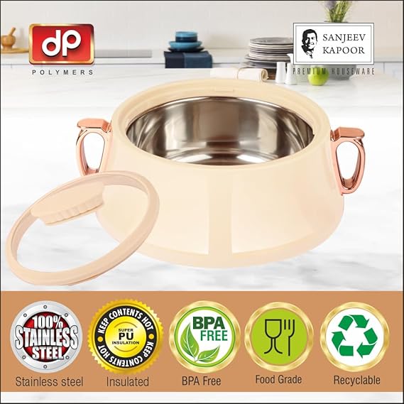 SANJEEV KAPOOR Premium HOUSEWARE Flora Gold 3 PCS Casserole Set