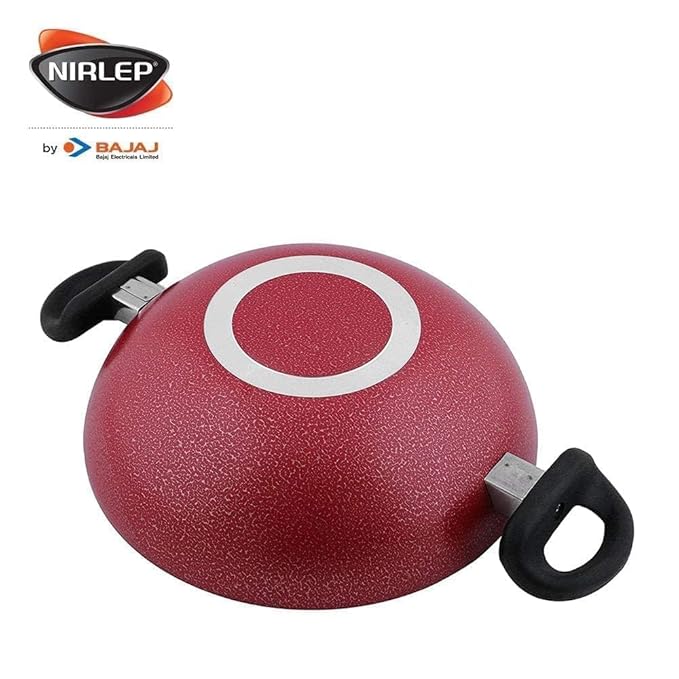 Nirlep SKR28WL Bajaj Electricals Aluminium Sakhi Kadhai with Lid , Red