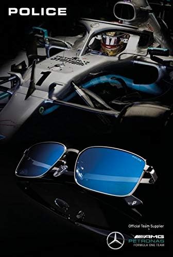Police SPLA54-E70B Men's Sunglasses Mercedes Armor Gate Up PETRONAS Blue Lens