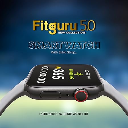 Ubon Smartwatch SW-71, Metal Body High Resolution Touch Display 1.75", Backeup 36 H Camera Control, IP5 Water Resistance, Calling Alert, Multi Faces, Track Sport Modes Heart Rate, BP, Calories (Black)