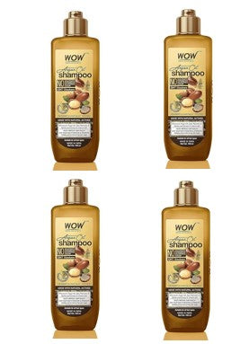 WOW Skin Science Moroccan Argan Oil Shampoo with DHT Blockers, 200 ml (Pack of 4)