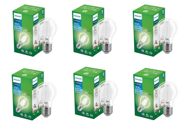 PHILIPS Full Glow 9-watt B22 LED Bulb | Warm White, (Pack of 6)