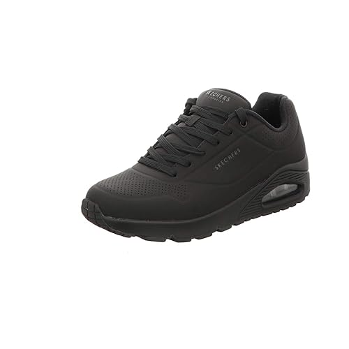 Skechers Mens Uno - Stand On Air Casual Shoes Vegan Air Cooled Cushioned Comfort Insole Black - UK-6