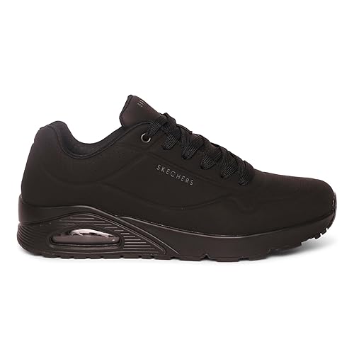 Skechers Mens Uno - Stand On Air Casual Shoes Vegan Air Cooled Cushioned Comfort Insole Black - UK-6
