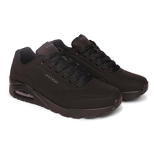 Skechers Mens Uno - Stand On Air Casual Shoes Vegan Air Cooled Cushioned Comfort Insole Black - UK-6