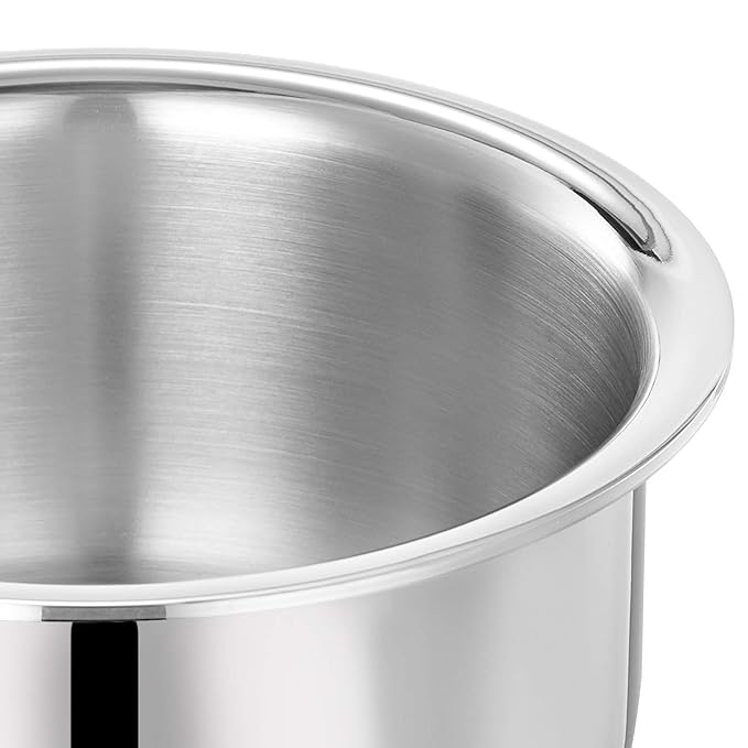 Amazon Brand - Solimo Tri-Ply Stainless Steel Tope with Steel Lid | 14 cm | 1 L