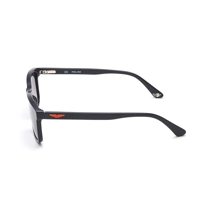 Police Eyewear | Smoke Gradient Lens Rectangular Sunglass | Full Rim | Shiny Blue Frame With 100% U.V. Protection | Men Sunglasses | Medium Size | Spl998K57D82Sg