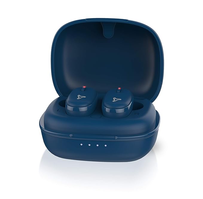 Syska IEB300 Ear GO True Wireless Earbuds with Portable Mini Charging Box Compatible with Google Assistant and SIRI (Blue)