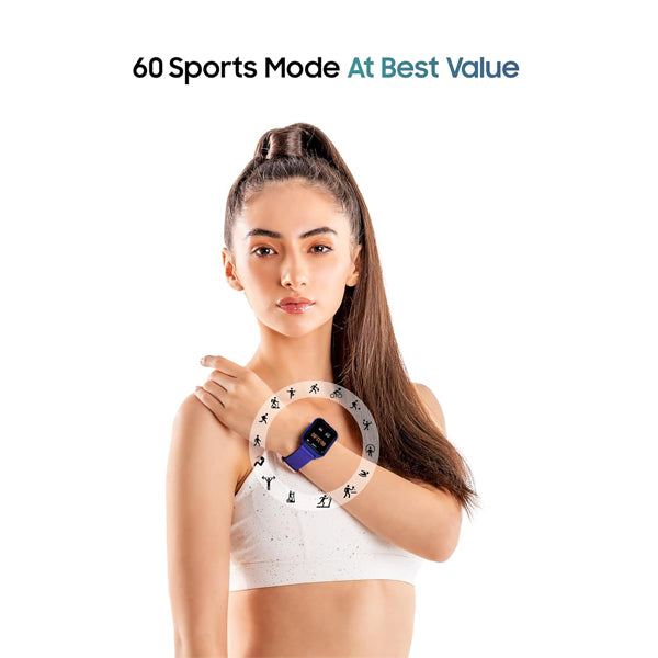 TAGG Verve NEO Smartwatch 1.69’’ HD Display | 60+ Sports Modes | 10 Days Battery | 150+ Maximum Watch Face Library | Waterproof | 24 * 7 HeartRate & Blood Oxygen Tracking | Games & Calculator | Blue