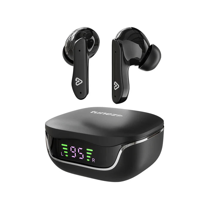 Tunez Elements E03 True Wireless Earbuds | Siri & Google Assistant compatible, IPX4 sweatproof, 3C Fast Charging
